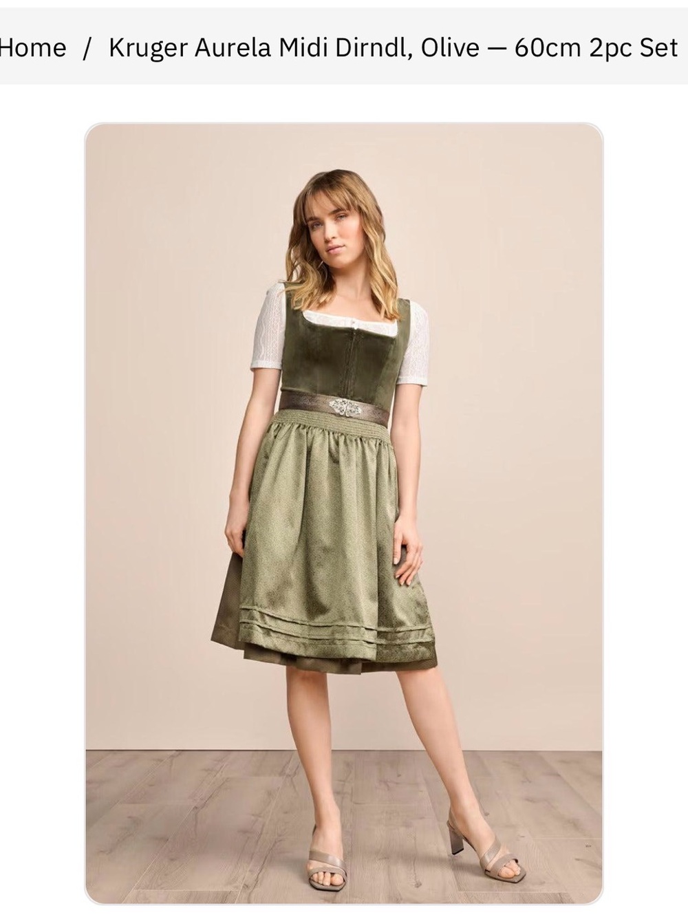 Kruger Aurela Olive Dirndl 60cm